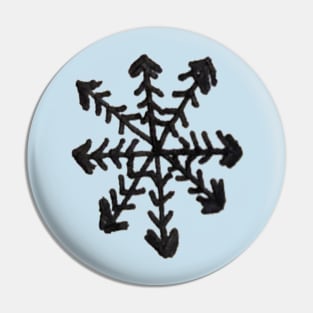 Unique Winter Snowflake Doodle Pin