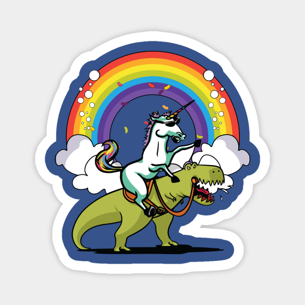 Unicorn Riding T-Rex 1 Magnet by iphigeniaisolde