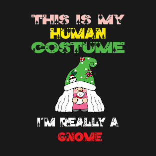 This Is My Human Costume I'm Really A Gnome Lover Christmas Gift Idea Gnome Cartoon T-Shirt