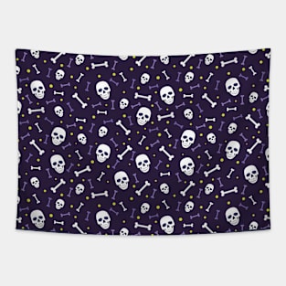 Skull and Bone Halloween Pattern Tapestry