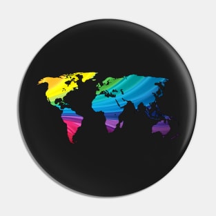 world map, rainbow colors Pin