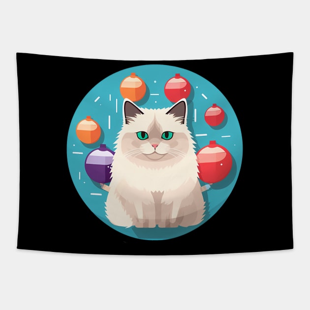 Ragdoll Cat Xmas  Ornament, Love Cats Tapestry by dukito