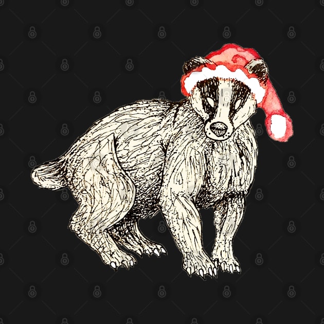 Christmas Badger by CloudWalkerDesigns