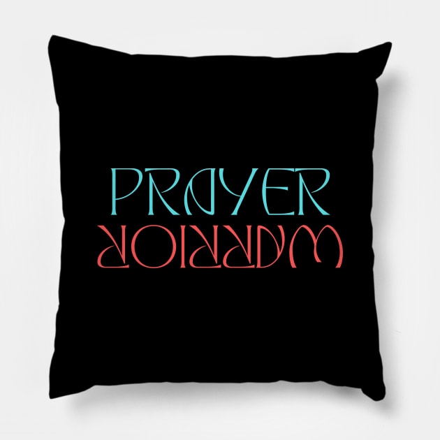 Prayer Warrior | Christian Typography Pillow by All Things Gospel