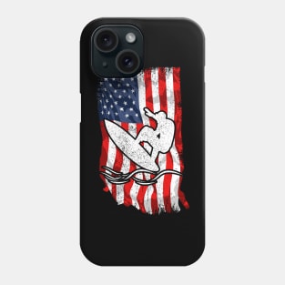 Patriotic Surfing American Flag Surf Phone Case