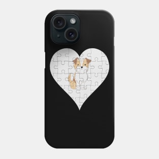 Terrier Heart Jigsaw Pieces Design - Gift for Terrier Gold White Lovers Phone Case