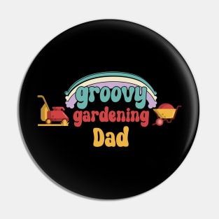 Groovy gardening Dad t shirt design Pin