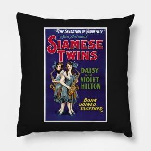 Siamese Twins, 1931. Vintage Poster Pillow