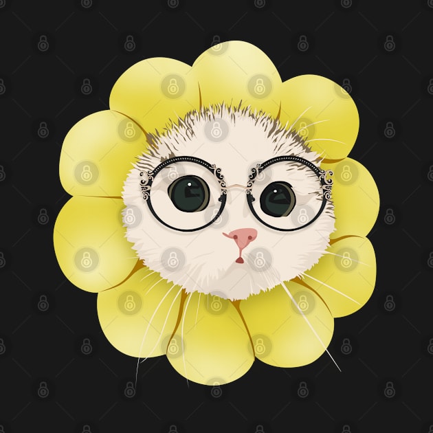 Sun Cat Flower Glasses by Fashion Sitejob