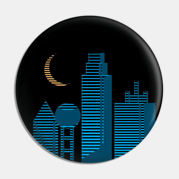 Neon city skyline Pin by Night'sShop