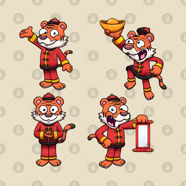 2022 Chinese New Year Cute Tiger Sticker Pack by TheMaskedTooner