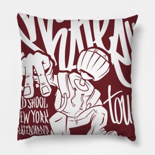 Old school NY skateboard Pillow