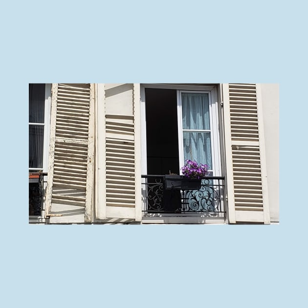 Paris Apartment Window and Shutters by BlackBeret