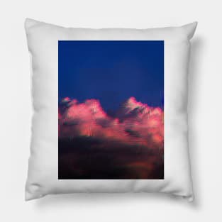 Glitched aesthetic pink clouds Pillow