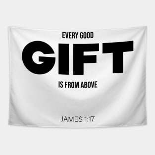 Bible Scripture James 1:17 Quote Black Tapestry