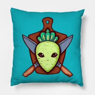 Radish and Knife Coat of Arms Pillow