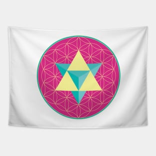 Merkaba on Flower of Life Tapestry