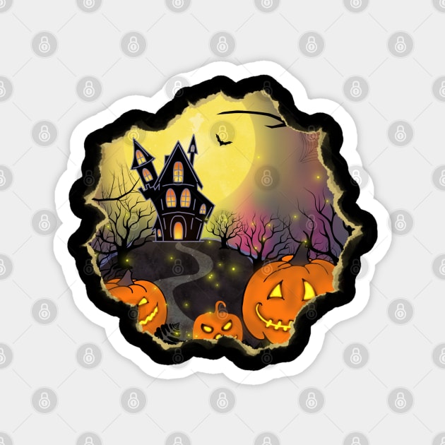 Happy Halloween Magnet by Anastasiya Malakhova