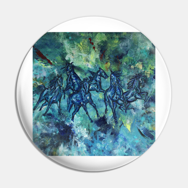 Hidden Horses Painting Horses Pin Teepublic