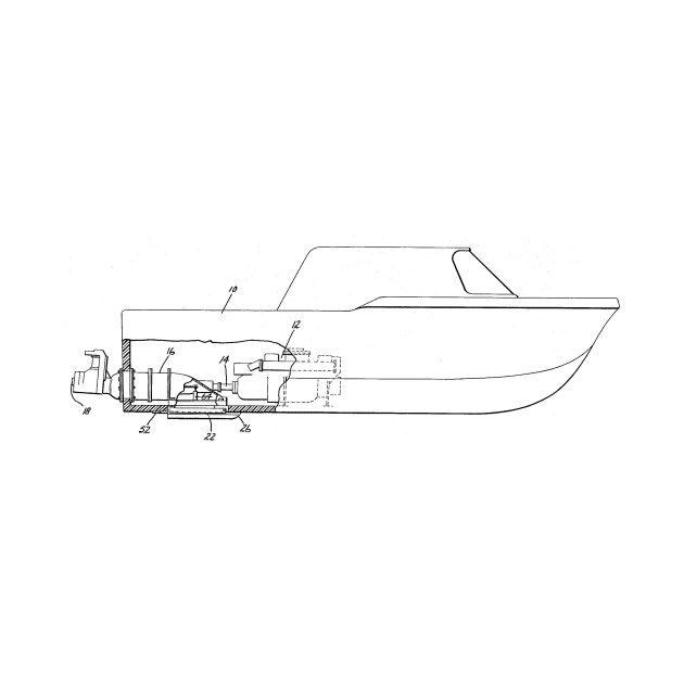 Water Jet Propelled Vintage Patent Hand Drawing by TheYoungDesigns