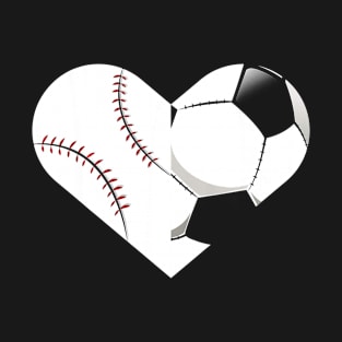 Soccer Baseball Heart Shirt, Sports Tee, Baseball, Soccer T-Shirt