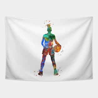 Girl Basketball Player With Ball Tapestry