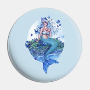 Blue Morpho Mermaid Pin