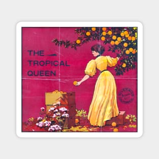 Tropical Queen crate label, circa 1888 - 1899 Magnet