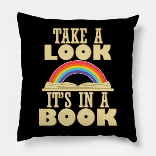 Take a Look, it's In a Book Retro Reading Rainbow Pillow