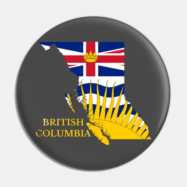 British Columbia Map Flag Pin by maro_00