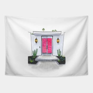 Hot Pink Palm Springs Door Tapestry