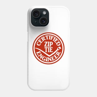 Certified Zip Tie Mechanic Sticker, Funny Technician Mechanic Electrician Construction Phone Case