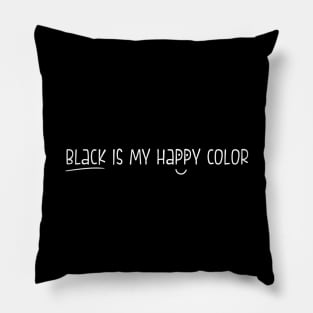 Happy Black Pillow