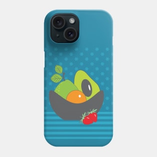 Fruit Bowl Pear Orange Avocado Strawberries Still Life Phone Case