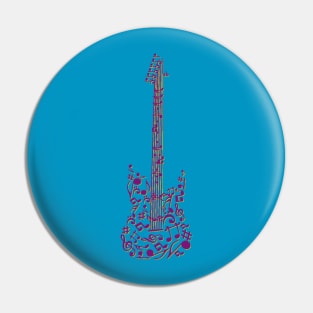 Music Notes Guitar Pin