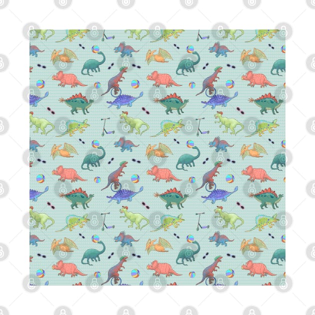 Dinosaur pattern - green theme by andreeadumez