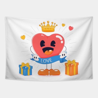 Valentine Day Cartoon Heart Tapestry