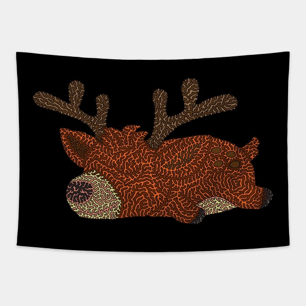 Napping Baby Deer Tapestry by NightserFineArts