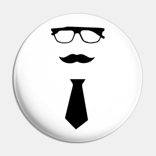 Dad glasses mustaches and tie Pin