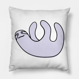 Cute Silly Simple Minimalist Pastel Purple Sloth Pillow