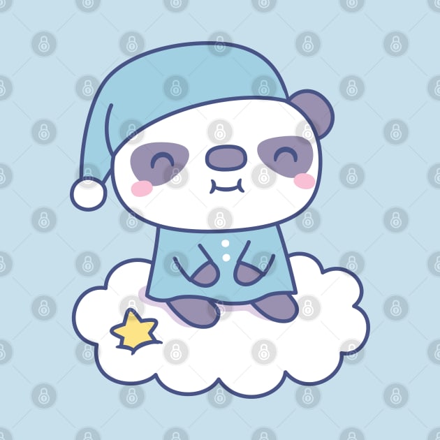 Cute Little Panda In Pajamas On Cloud by rustydoodle