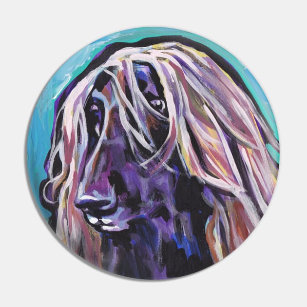Afghan Hound Dog Bright colorful pop dog art Pin by bentnotbroken11