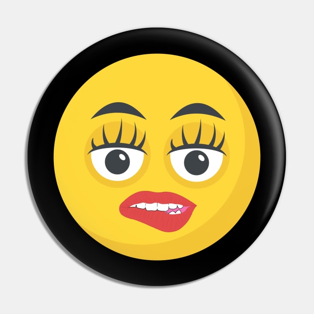 Bite Lip Emoji Stickers for Sale