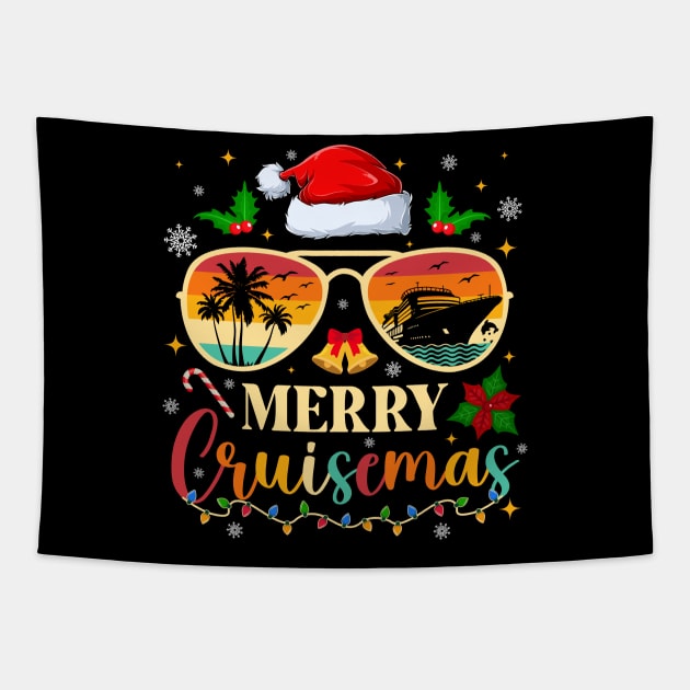 Merry Cruisemas Christmas Santa Cruise Retro Tapestry by antrazdixonlda