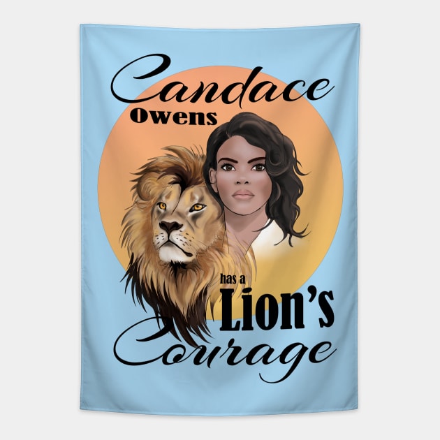 Candace Owens has a Lion's Courage, yellow sun Tapestry by Animalistics