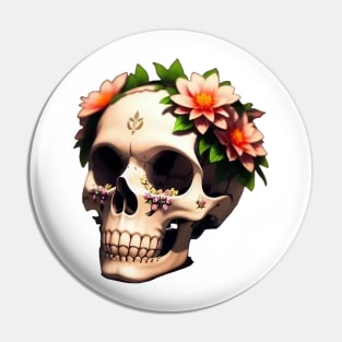 Just a Scull With Flowers 2 Pin