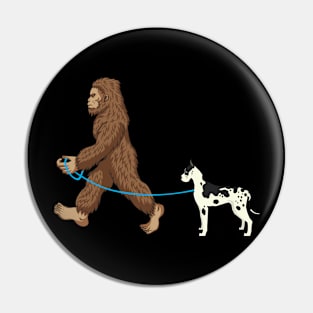 Bigfoot Dog Walk Great Dane - Sasquatch Dog Lovers Pin