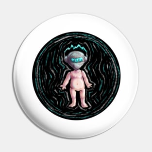 Baby Doll Robot Pin