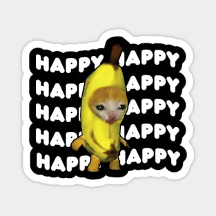 Happy Banana Cat Meme Magnet