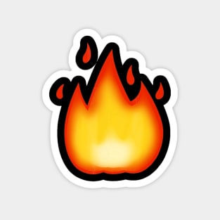 Emoji T Shirt Fire, Flame Hot Tee Magnet